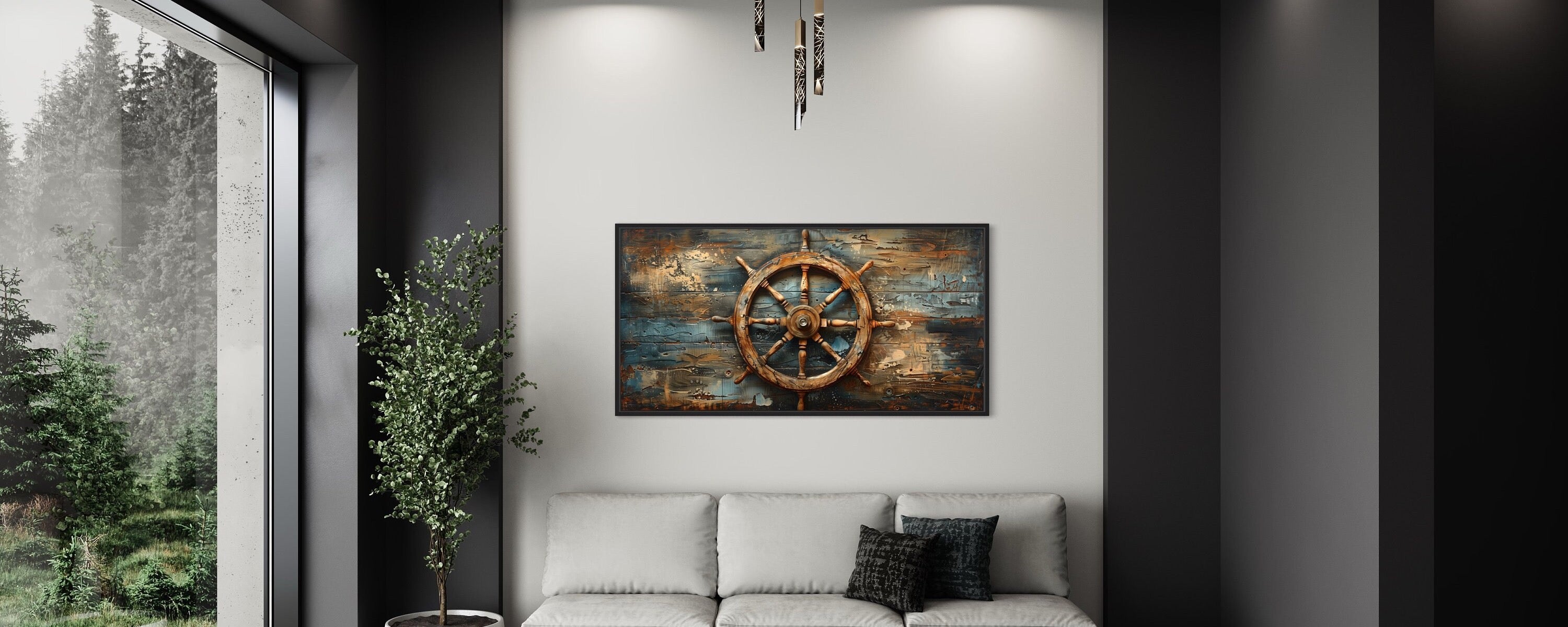 Nautical Framed Canvas Wall Art For Living Room Wall Decor Delights