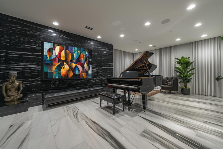 Abstract Musical Instruments Canvas Wall Art