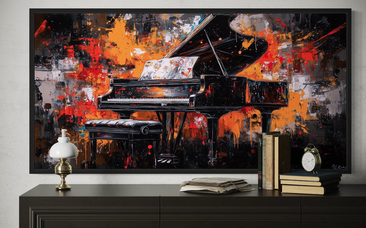 Abstract Piano Framed Canvas Wall Art