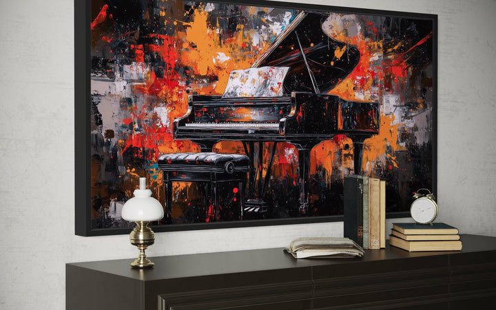 Abstract Piano Framed Canvas Wall Art