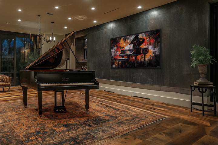 Abstract Piano Framed Canvas Wall Art