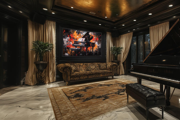 Abstract Piano Framed Canvas Wall Art