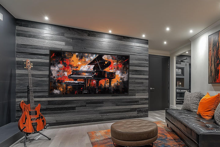 Abstract Piano Framed Canvas Wall Art