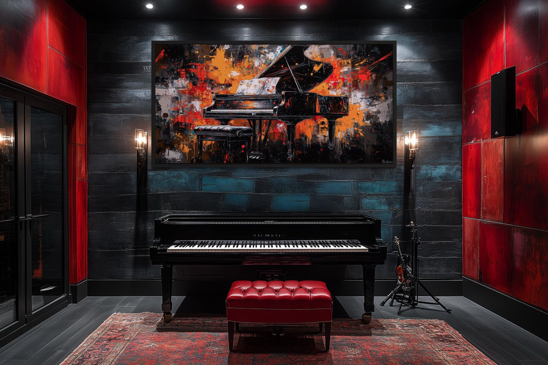 Abstract Piano Framed Canvas Wall Art