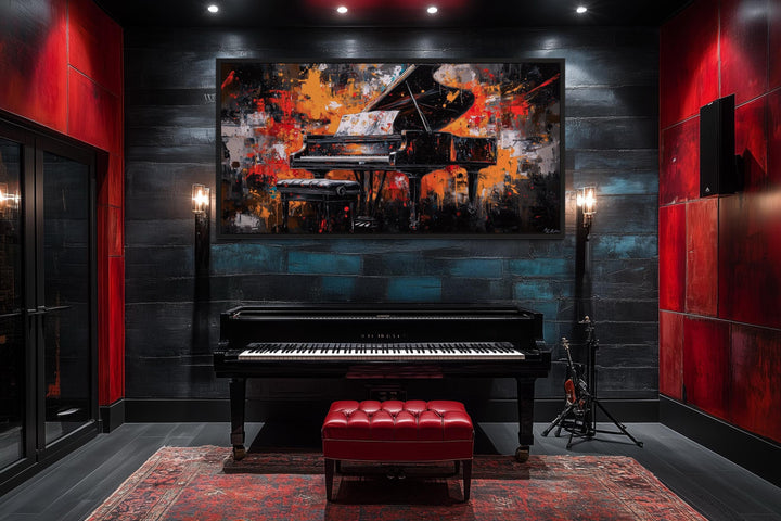 Abstract Piano Framed Canvas Wall Art