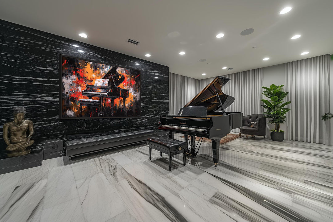 Abstract Piano Framed Canvas Wall Art