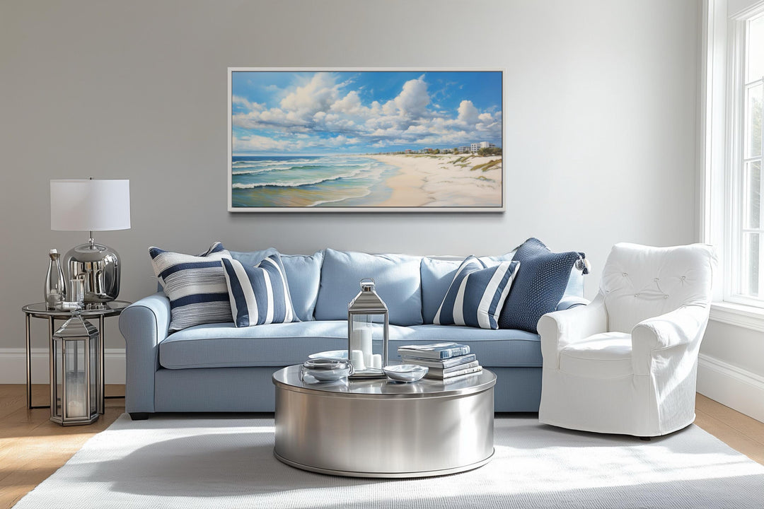 Alabama Gulf Shores Beach Framed Coastal Canvas Wall Art