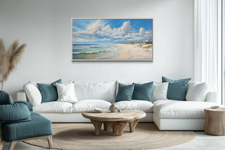 Alabama Gulf Shores Beach Framed Coastal Canvas Wall Art