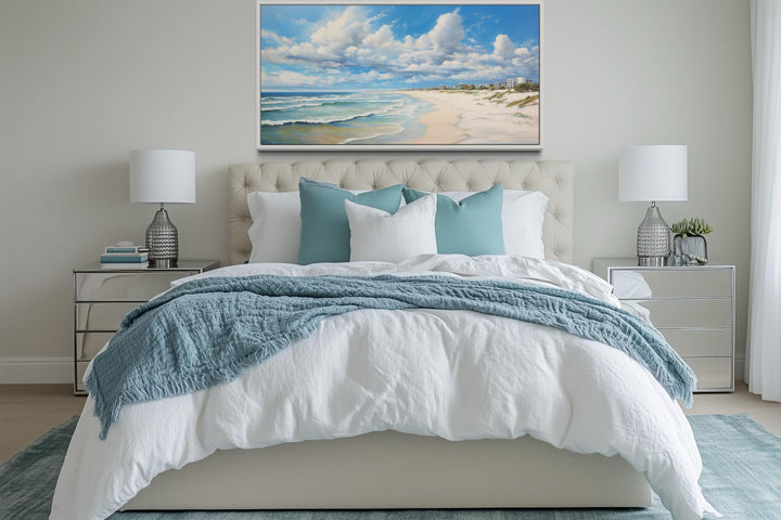 Alabama Gulf Shores Beach Framed Coastal Canvas Wall Art
