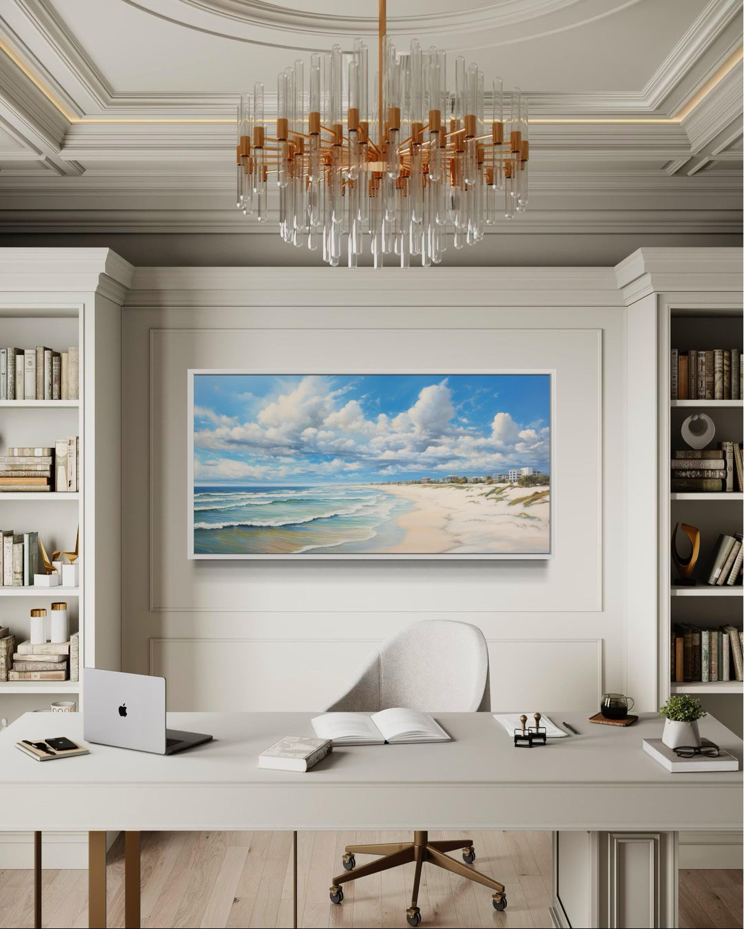 Alabama Gulf Shores Beach Framed Coastal Canvas Wall Art