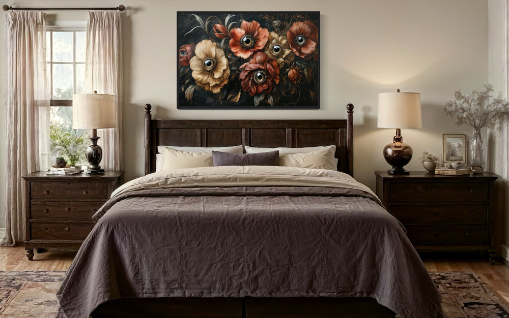 All Seeing Flowers Creepy Cottagecore Framed Gothic Wall Art