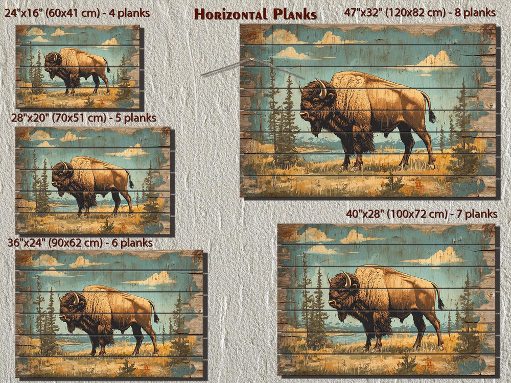 American Bison In Yellowstone National Park Wood Sign Wall Decor