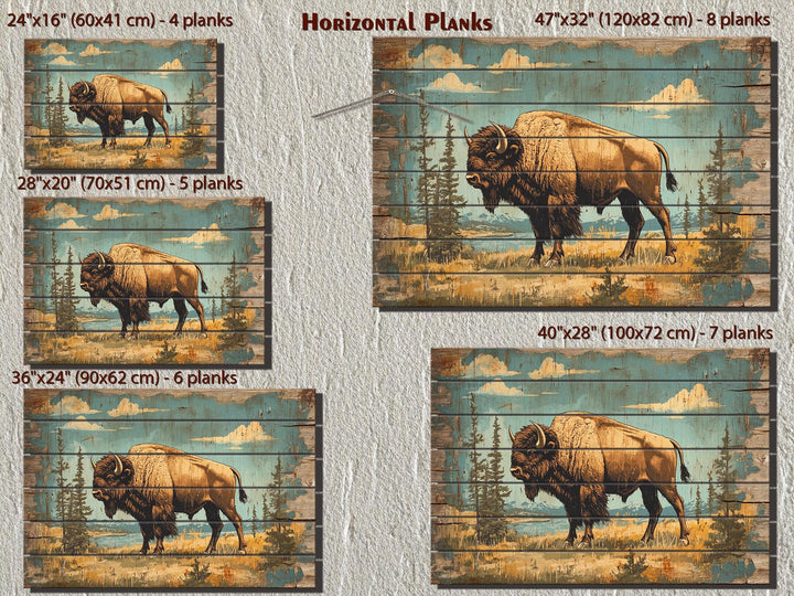American Bison In Yellowstone National Park Wood Sign Wall Decor