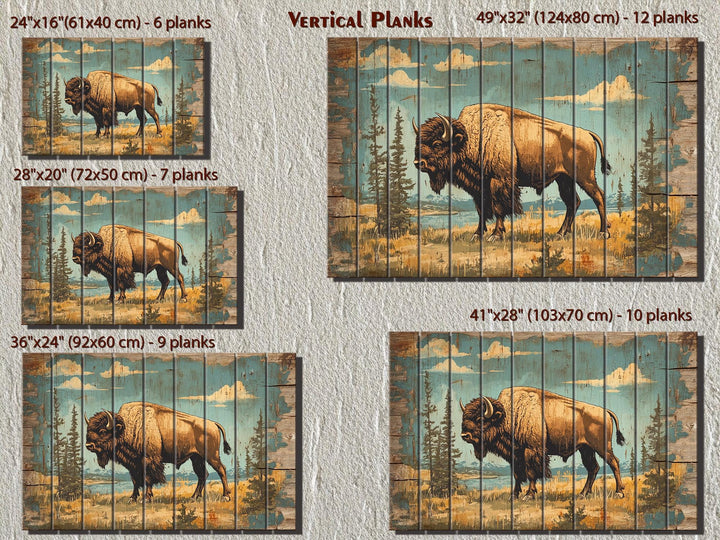 American Bison In Yellowstone National Park Wood Sign Wall Decor