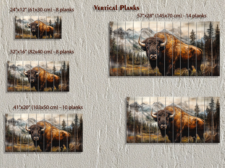 American Buffalo Distressed Wood Wall Art