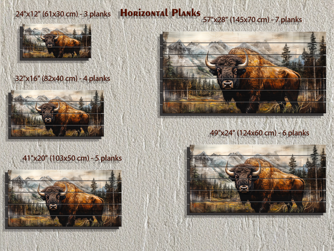 American Buffalo Distressed Wood Wall Art