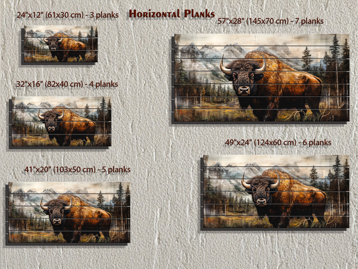 American Buffalo Distressed Wood Wall Art