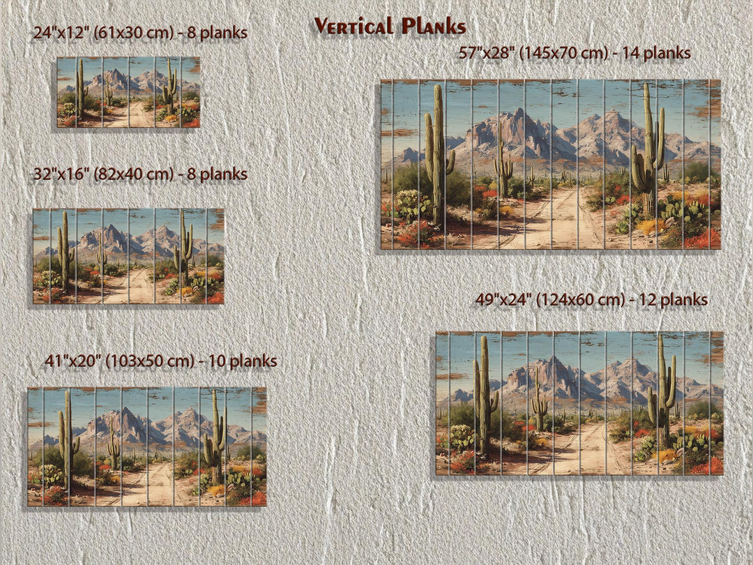 Arizona Desert Distressed Wood Wall Art