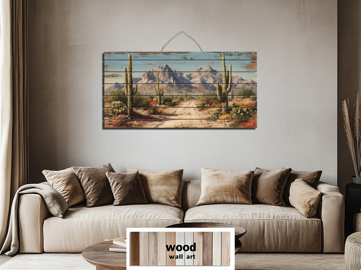 Arizona Desert Distressed Wood Wall Art