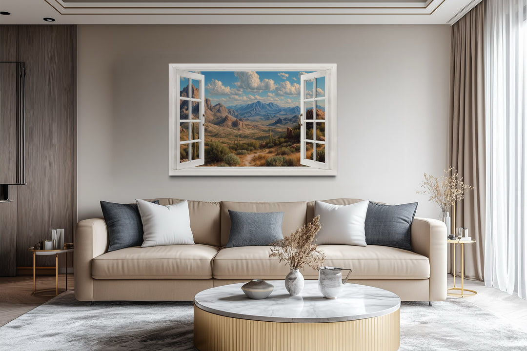 Arizona Desert View From Open Window Wall Art