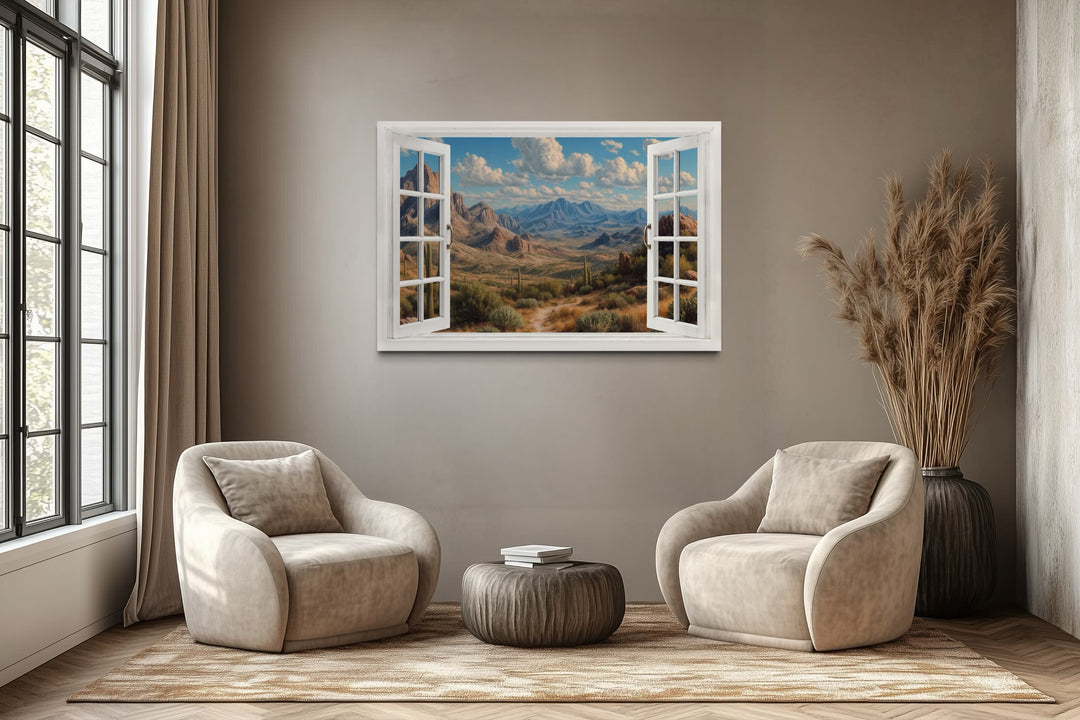 Arizona Desert View From Open Window Wall Art