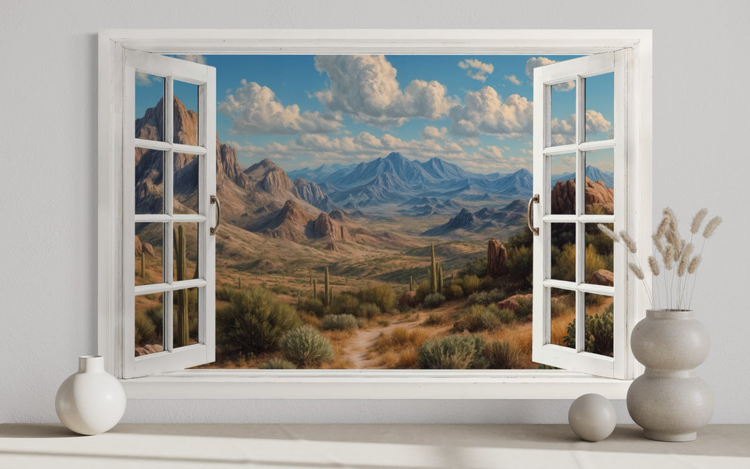 Arizona Desert View From Open Window Wall Art