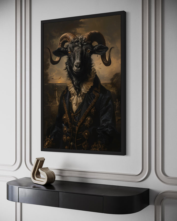Baphomet Black Goat Gothic Canvas Wall Art