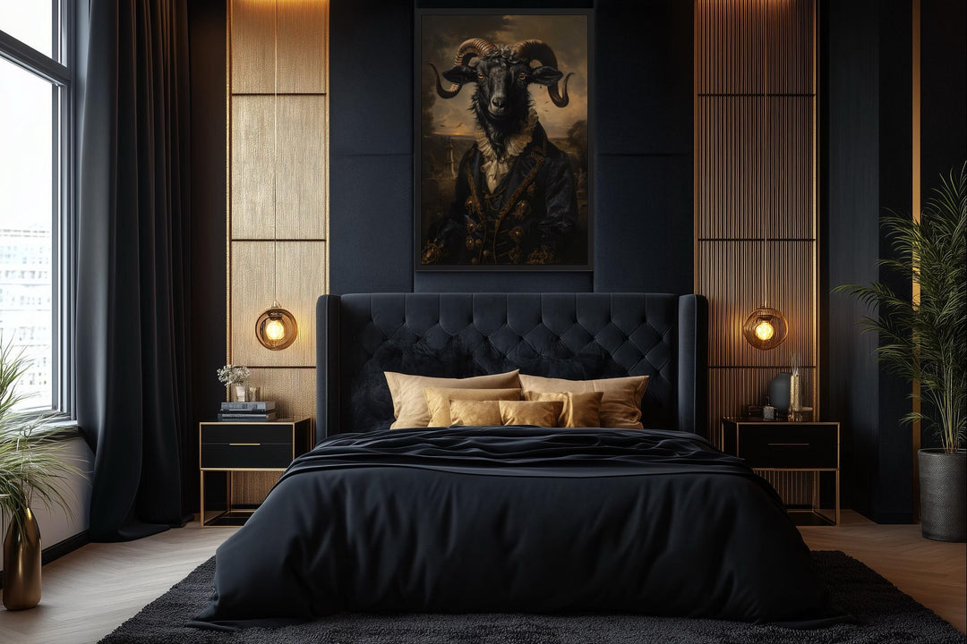 Baphomet Black Goat Gothic Canvas Wall Art