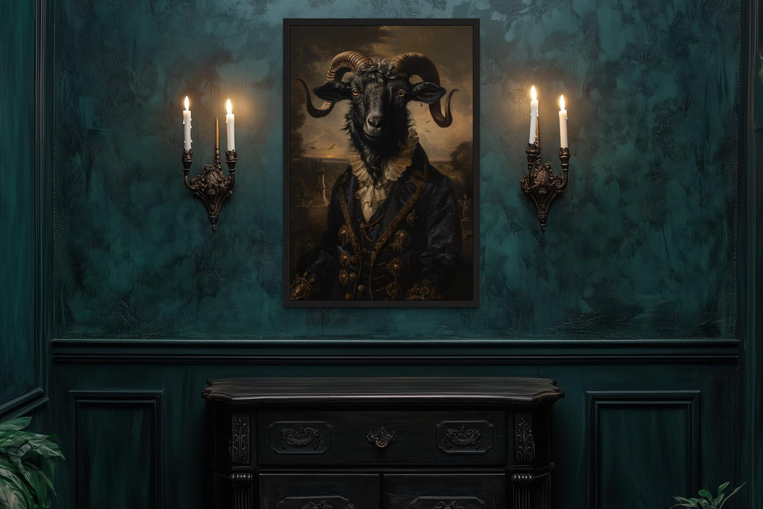 Baphomet Black Goat Gothic Canvas Wall Art