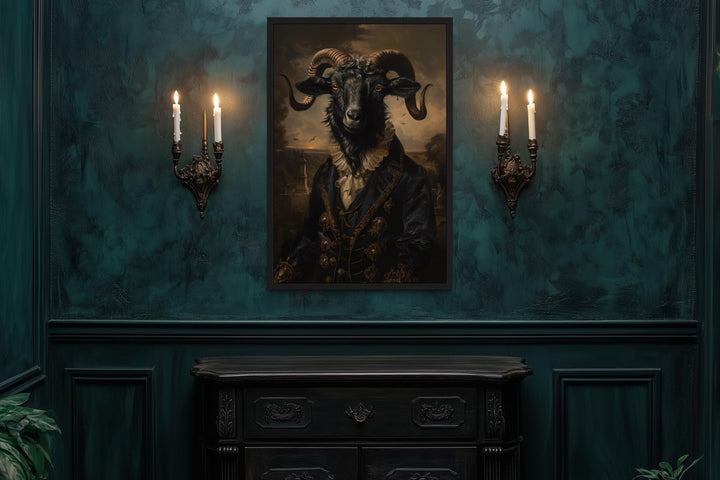 Baphomet Black Goat Gothic Canvas Wall Art
