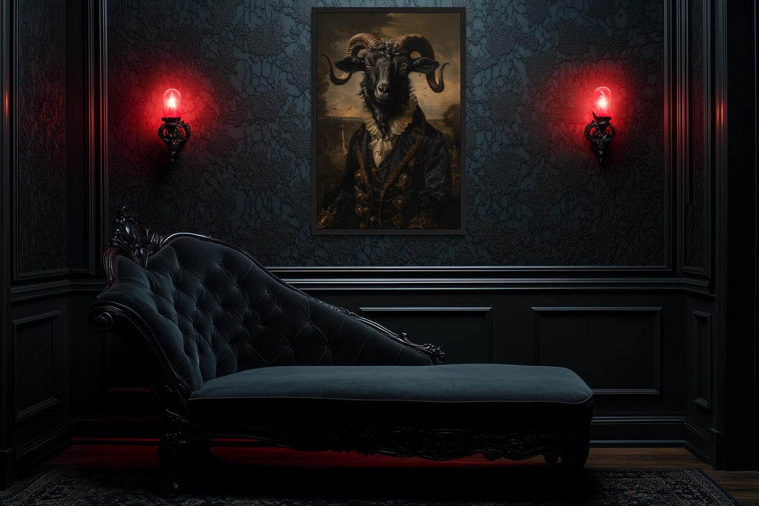 Baphomet Black Goat Gothic Canvas Wall Art