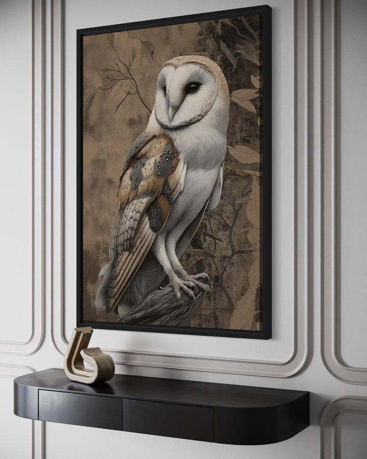 Barn Owl Framed Canvas Wall Art