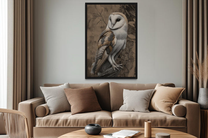 Barn Owl Framed Canvas Wall Art