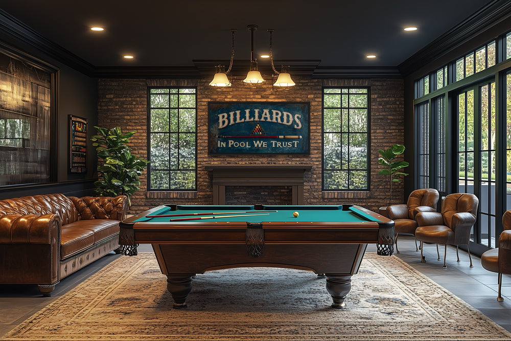 Billiards Room Decor In Pool We Trust Vintage Sign Canvas Wall Art