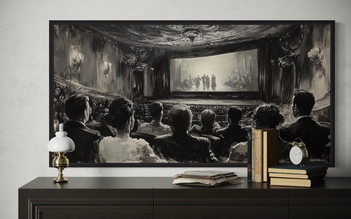 Black White Antique Cinema Home Theater Wall Decor