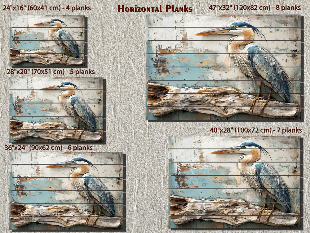 Blue Heron Wood Wall Art