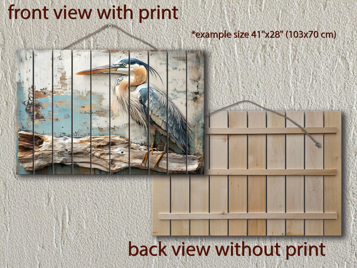 Blue Heron Wood Wall Art