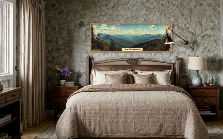 Blue Ridge Mountains Long Horizontal Framed Canvas Wall Art