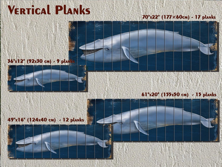 Blue Whale Distressed Wood Wall Art