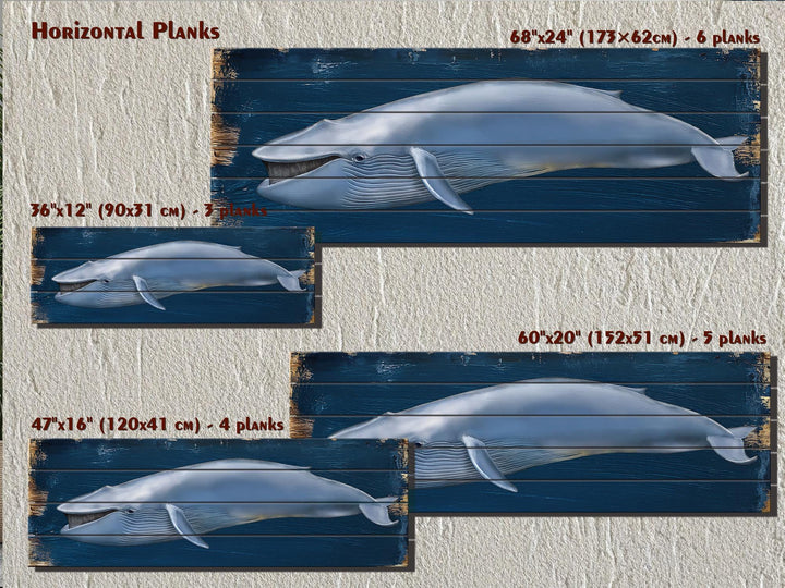 Blue Whale Distressed Wood Wall Art