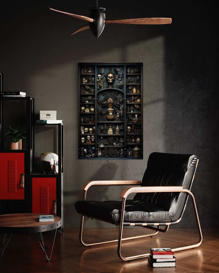 Cabinet Of Curiosities Gothic Framed Canvas Wall Art