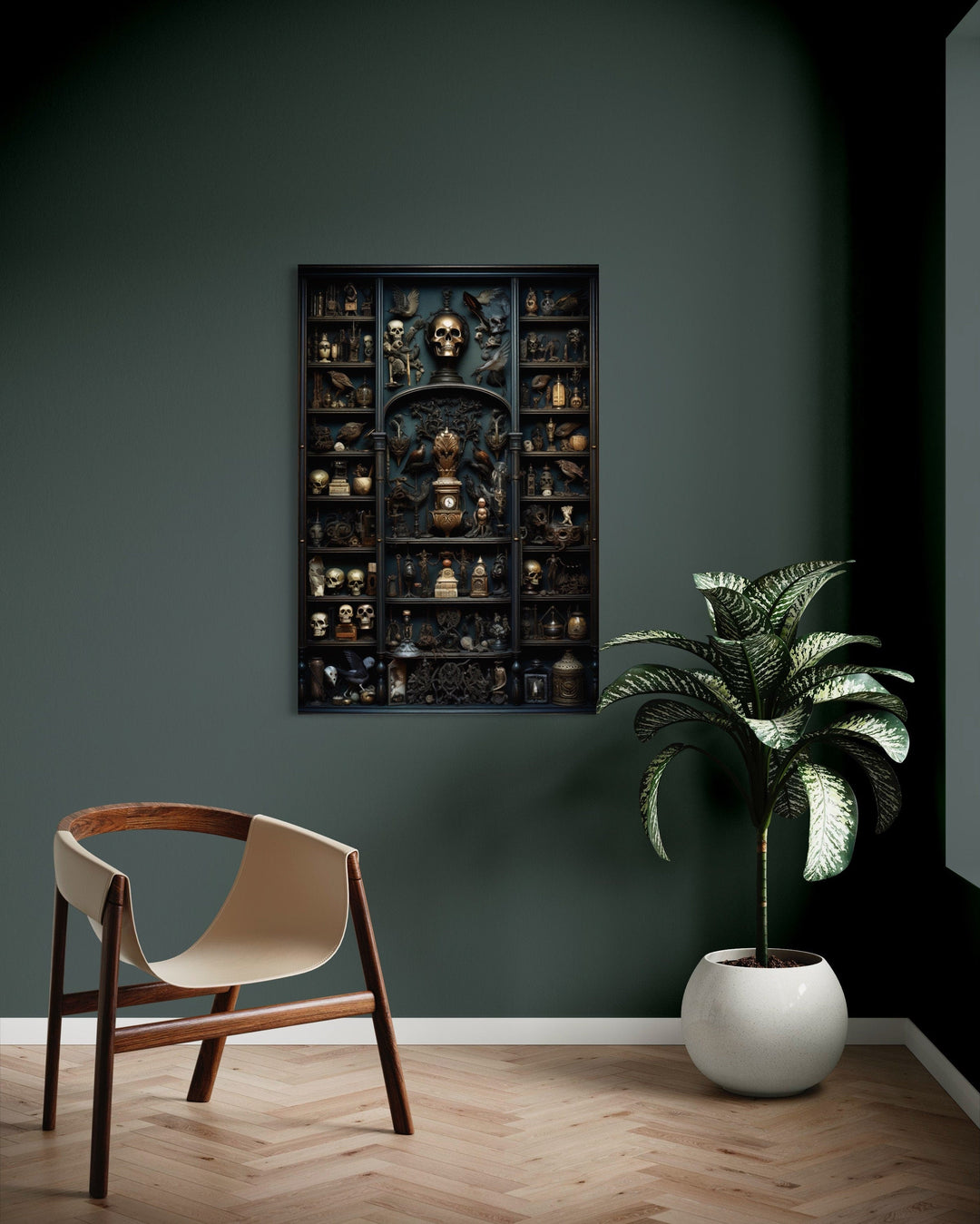 Cabinet Of Curiosities Gothic Framed Canvas Wall Art