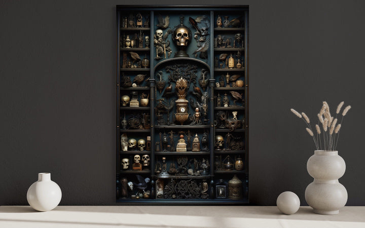 Cabinet Of Curiosities Gothic Framed Canvas Wall Art