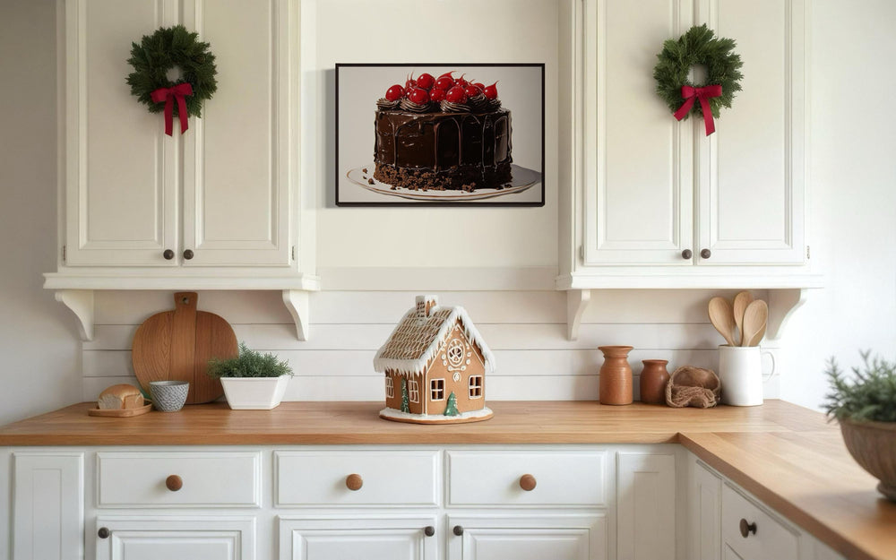 Chocolate Cake Framed Canvas Wall Art