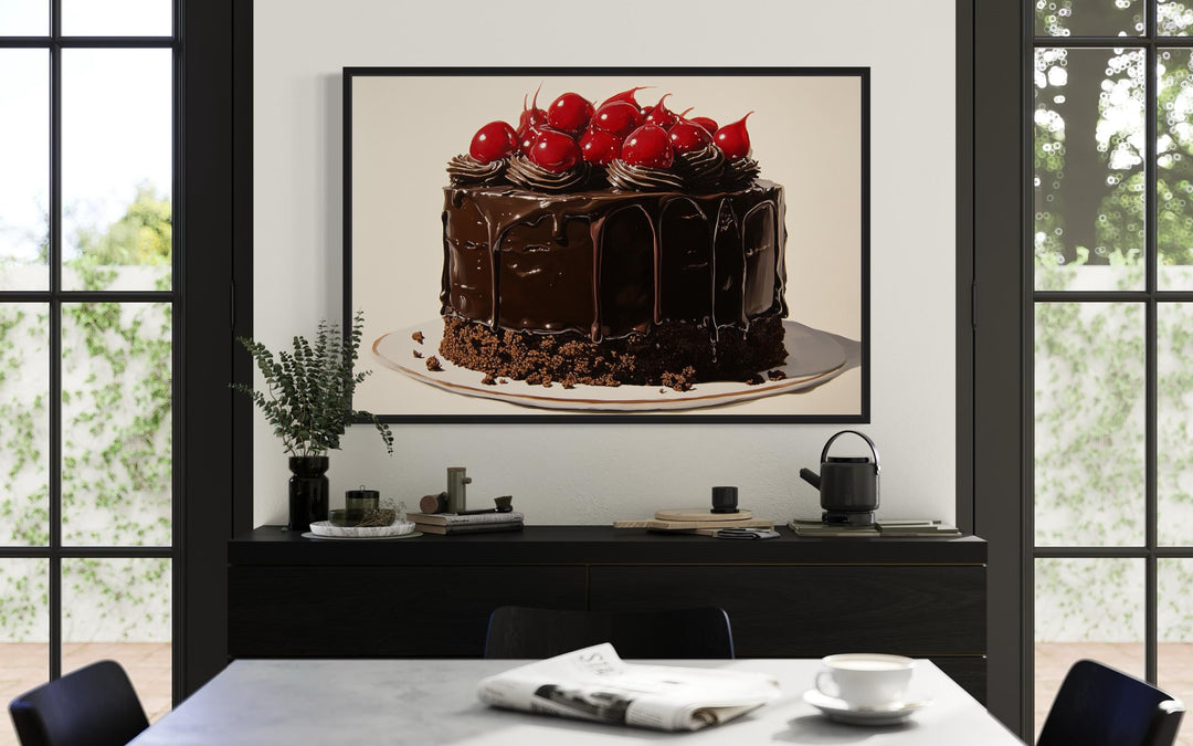 Chocolate Cake Framed Canvas Wall Art