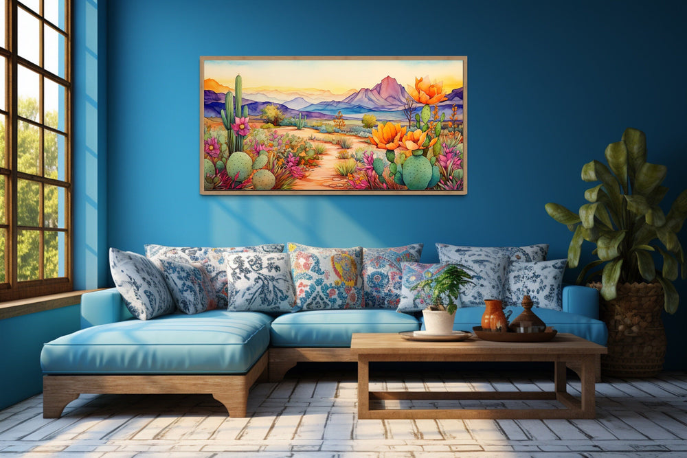 Colorful Arizona Desert Southwestern Framed Canvas Wall Art
