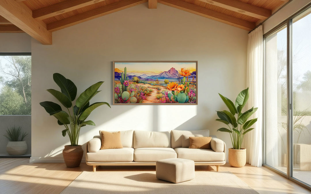 Colorful Arizona Desert Southwestern Framed Canvas Wall Art