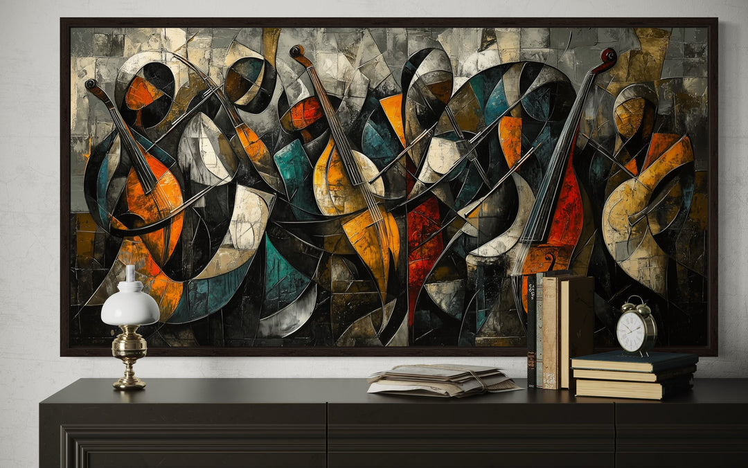 Colorful Jazz Band Abstract Painting Music Canvas Wall Art