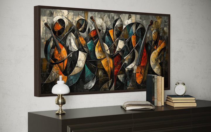 Colorful Jazz Band Abstract Painting Music Canvas Wall Art