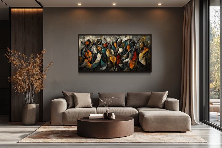 Colorful Jazz Band Abstract Painting Music Canvas Wall Art